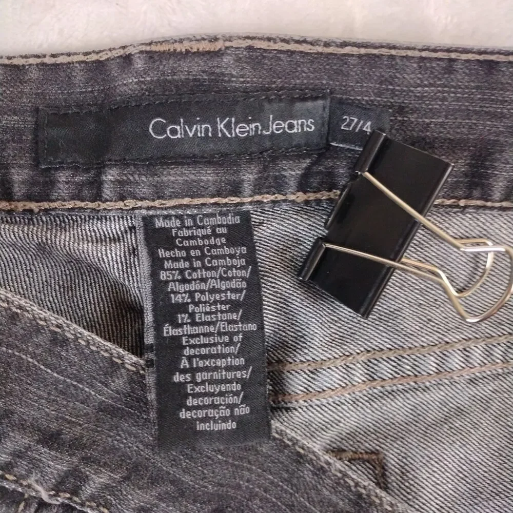 Calvin Klein Skinny Jeans‎ Women Size 27/14 Black Straight Leg